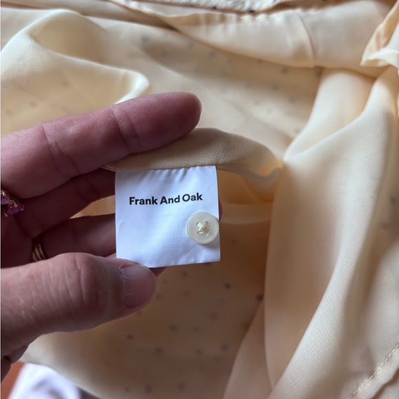 Frank and Oak Short Sleeve Lined Polka Dot Butter Yellow/Black Tea Dress Small - Picture 12 of 12